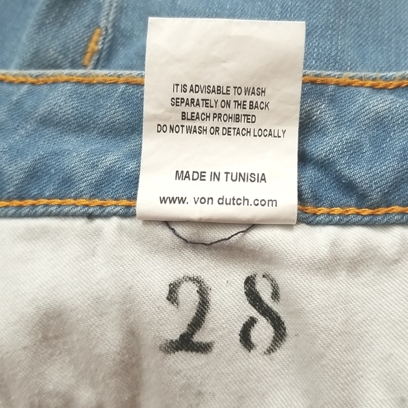 VON DUTCH Rare Ltd Ed 224/300 MOTO Collect Button Low Rise Luxury FLARE Jeans 28 - Picture 16 of 16